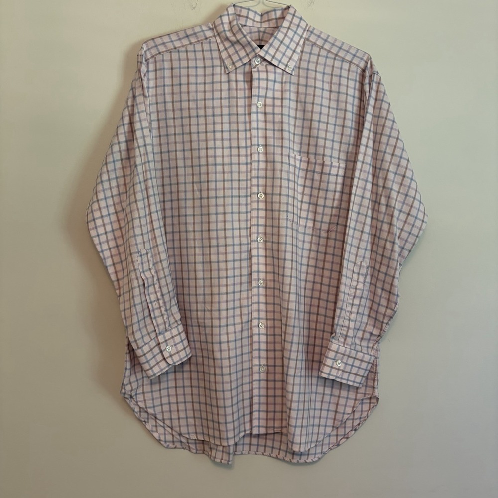 Robert Talbott 15.5-33 Dress Long Sleeve Button Up Shirt Purple Blue Cotton Work